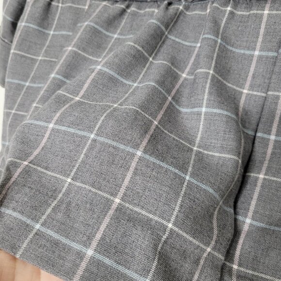 Tommy Hilfiger Gray Girl Windowpane Check Button Front Peplum Coat Jacket Size 5 - Picture 11 of 14